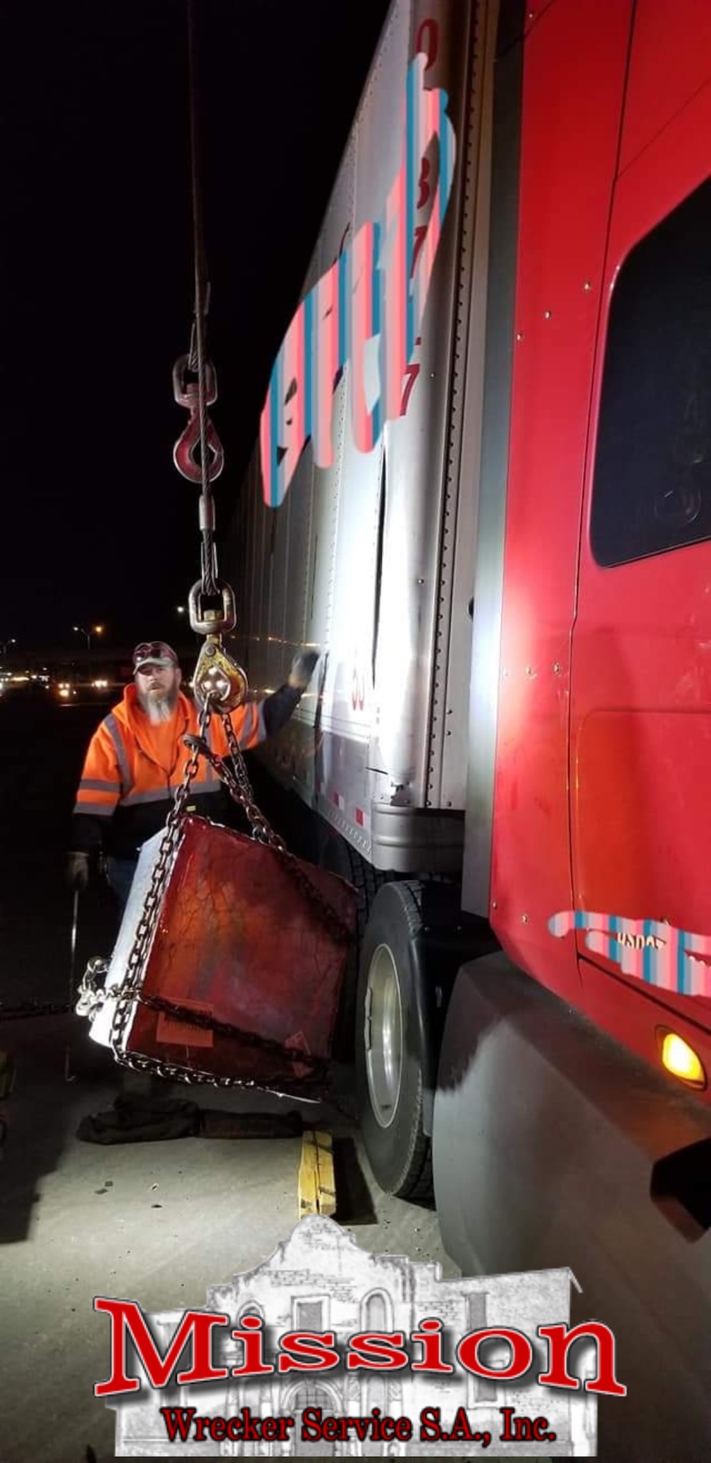 mission wrecker heavy towing service lifts heavy blocks