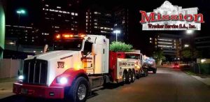 San Antonio Towing Service being pulled by Heavy Wrecker in March